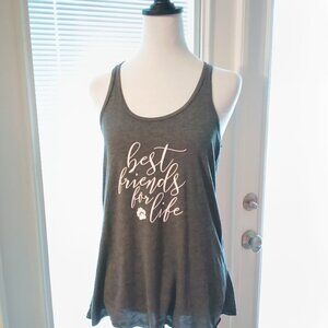 Karma Womens Best Friends For Life Racerback Tank Top !Animal And Pet Lovers! 🐾
